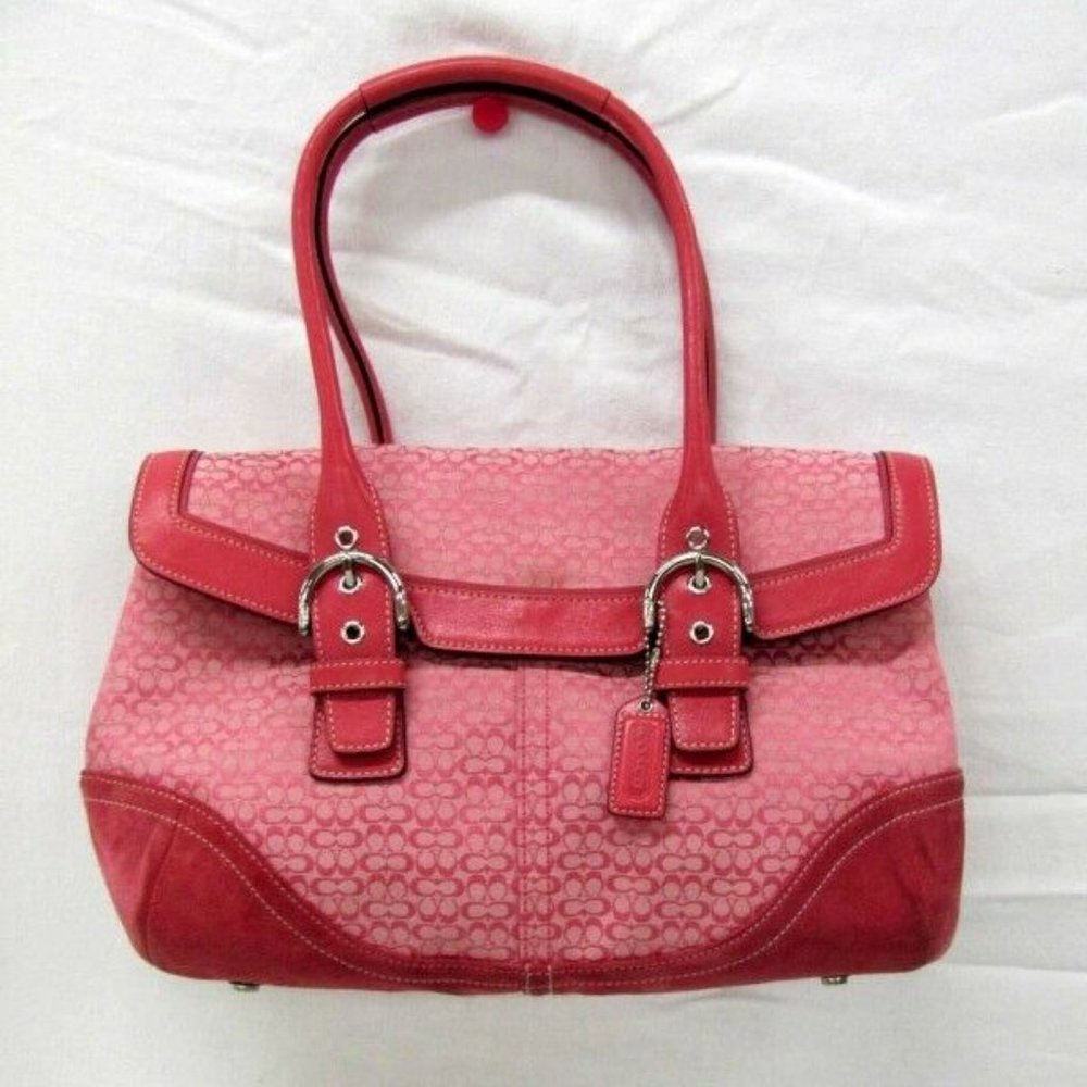 Coach Pink Mini C Signature Soho Flap